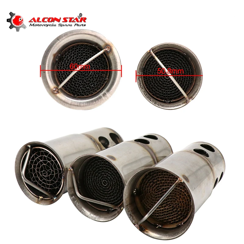 

Alconstar-51mm/60mm Motorcycle Removable Catalyst DB Killer System Modified Sainless Steel Exhaust Muffller Pipe Silencer