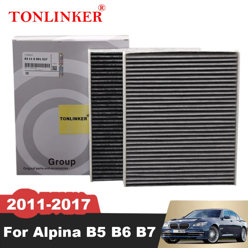 

TONLINKER Cabin Filter 64116991537 For Bmw Alpina B5 D5 F10 F11 3.0AT 2011-2017 B6 F06 F12 F13 B7 F01 F02 4.4AT Car Accessories