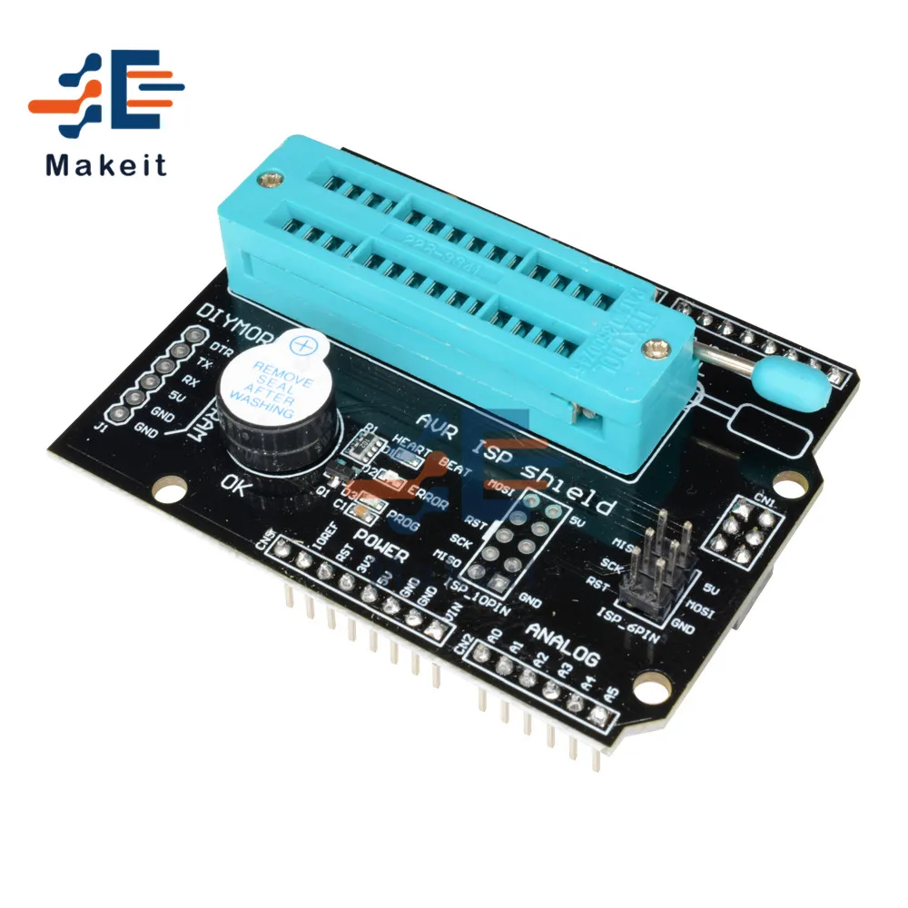 AVR ISP Programmeerbaar Uitbreidingsschild Met Zoemer Voor Arduino R3 Mega2560 Pro Mini Atmega328P Bootloader Brander SPI Module