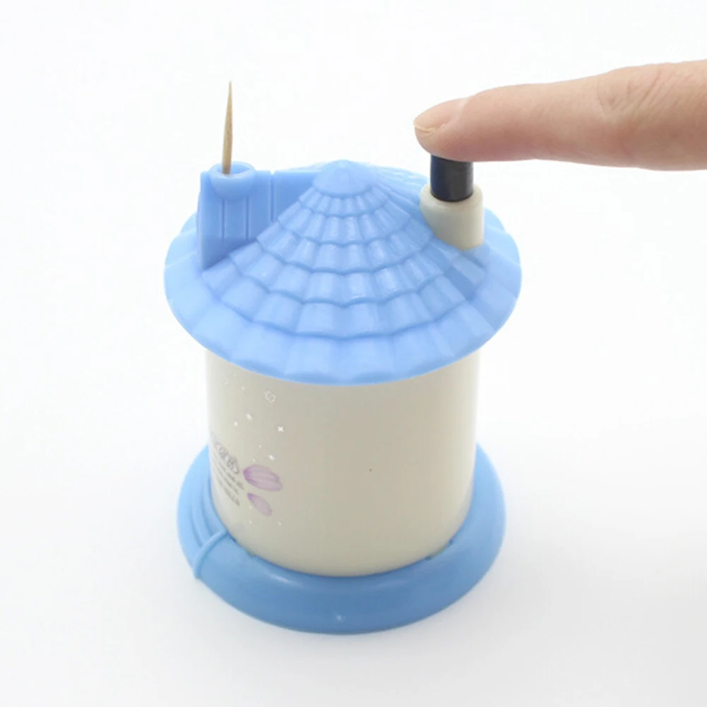 Plastic Toothpick Holders Lovely House Shaped Automatic Toothpick Box Holder Container Dispenser Home Decoration Storage Box