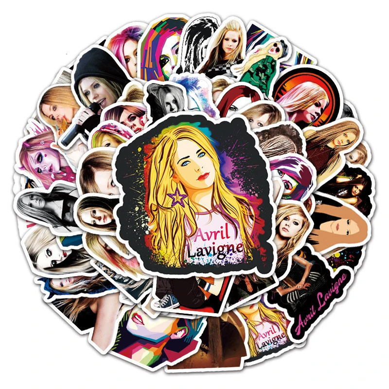 10/30/50PCS Singer Avril Lavigne Stickers DIY Phone Laptop Luggage Guitar Wall Notebook Car Graffiti Decal Toy Sticker for Kids