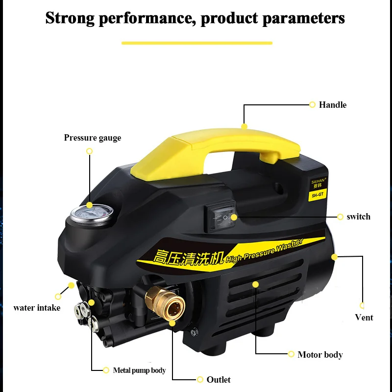 220v High Pressure Car Washer 2000W Idropulitrice Greenworks Hidrolavadora Nettoyeur Haute Pression CN