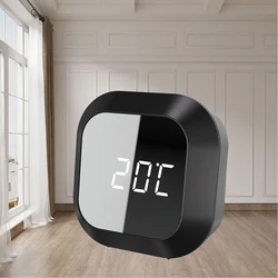 Digital USB LED mirror desk alarm clock electronic kids bedside snooze clock for home night clock with thermometer hour