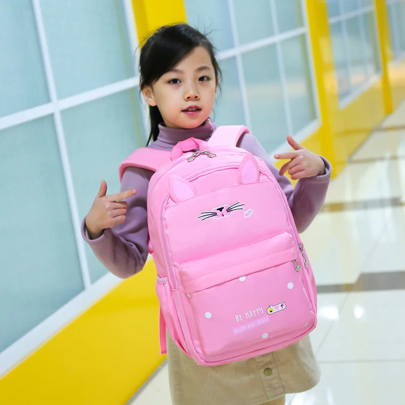 Children School Bags Girls Kids Satchel Waterproof Orthopedic Backpack Cat Schoolbags Primary School Backpack Mochilas Infanti