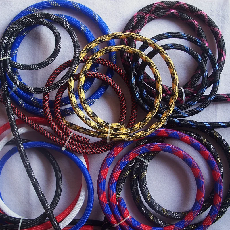 1-5M 3-16mm Black-yellow Cable Sleeves Snakeskin Mesh Wire Protect Nylon Tight PET Expandable Insulation Sheathing Braided Pipe