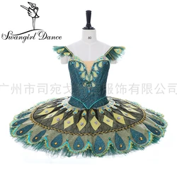 High quality La Esmeralda professional ballet tutu girls green gold YAGP competition tutu costumes dress pancake tutu  BT2066