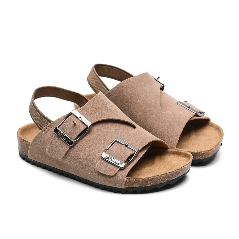 2020 New Summer Kids Beach Sandals for Boys Cork Sandals Non-slip Soft Leather Girls Sport Sandal Children Shoes Outdoor Fashion