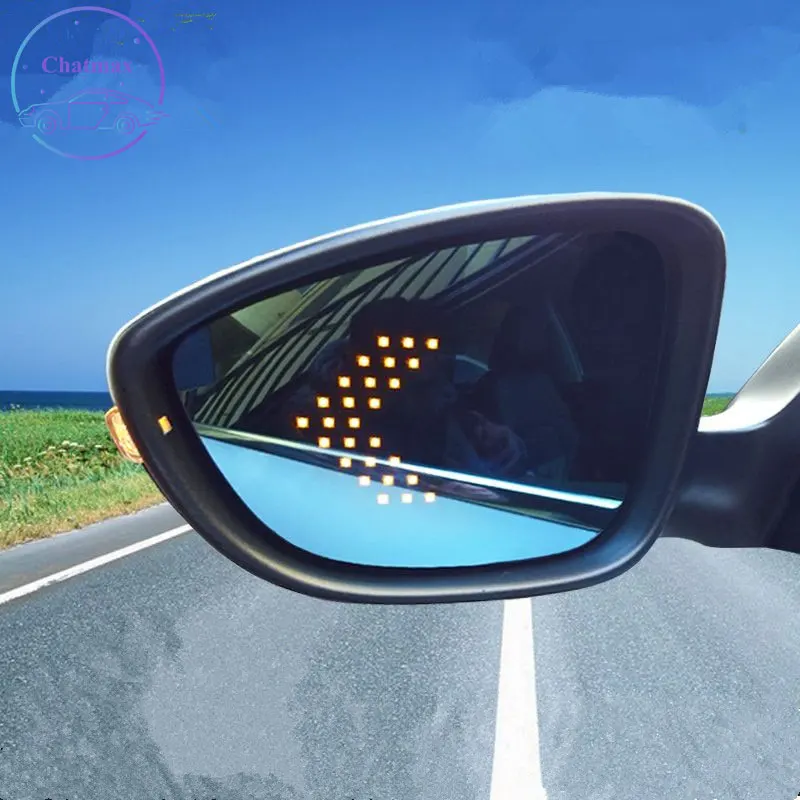 For Volkswagen VW Scirocco/R 2009-2016 Refit Car Side Rearview Mirror Glare Proof Blue Glasses Led Lamp Heated Turn Signal