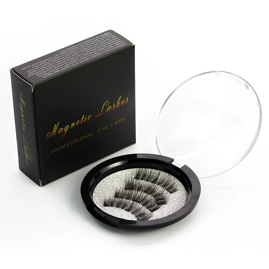 Three Magnetic Iron False Eyelashes 3D Magnetic False Eyelashes Handmade Natural Lifelike Magnet Eyelashes Makeup Cosmetic