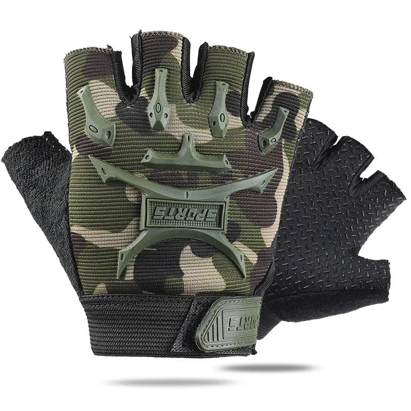 

Children Motorcycle Gloves Tactical Fingerless Army Military Anti-Skid Mittens Half Finger Boys Sports Cycling Motorbike Glove