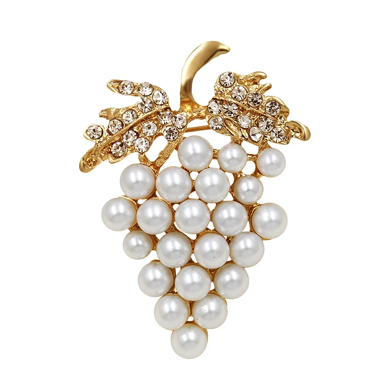 baiduqiandu Simulated Pearl Grape Brooches for Women Dress Clothes Pins Jewelry Accessories