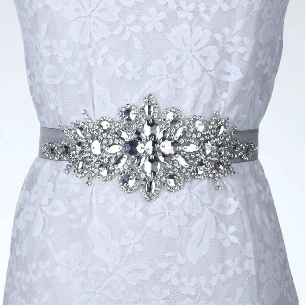 Women\'s Crystal Diamond Bridal Belt Sashes Wedding Belts Sash for Wedding