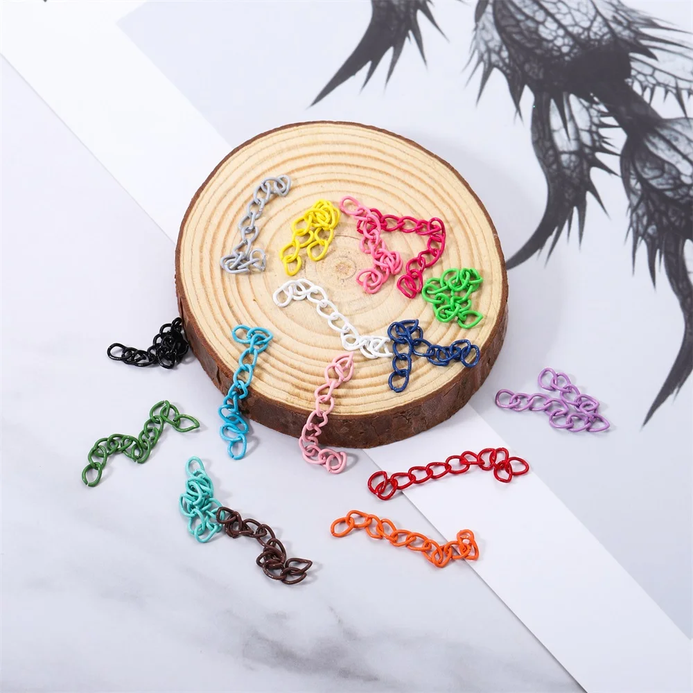 30-100pcs/lot 5 cm Colourful Necklace Extension Chain Bulk Bracelet Extended Chain Tail Extender For DIY Jewelry Making Supplies