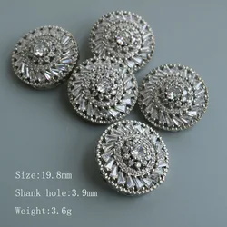 5pc/lot Luxury crystal buttons for clothes Cubic zirconia button  coat Decorative CZ sewing   cashmere cardigan