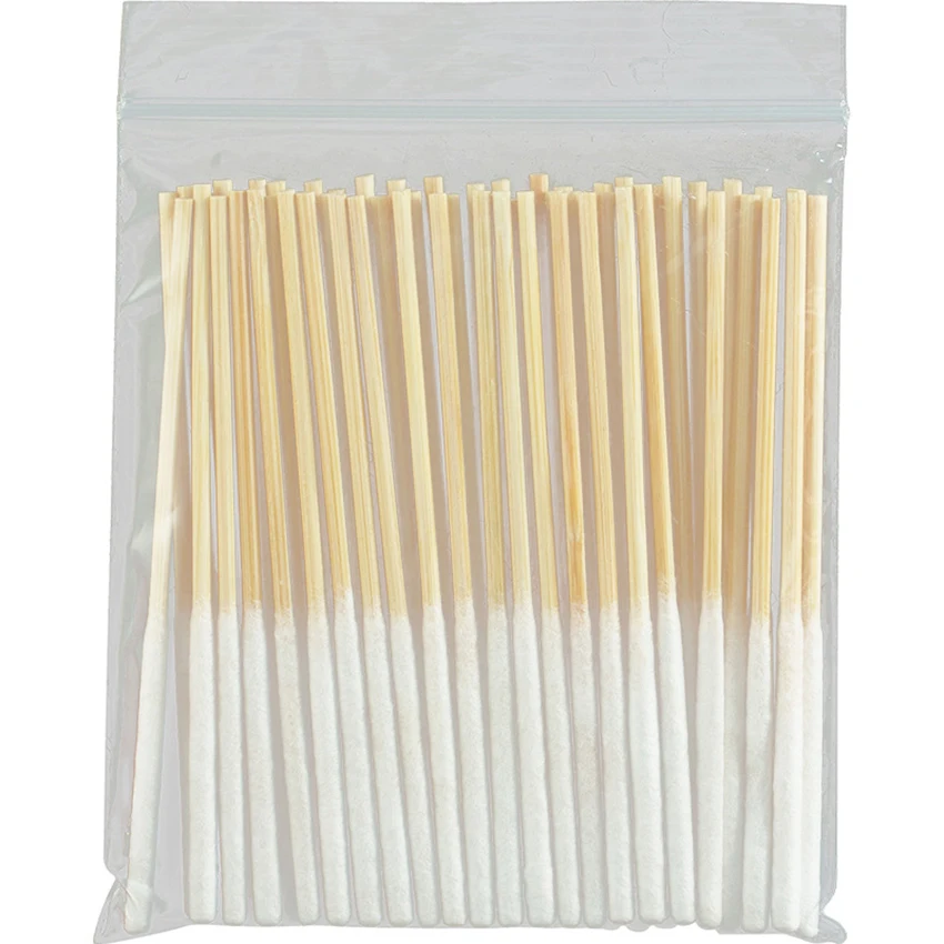 60 Count 8cm Long Cotton Swabs with Wooden Handle, Cotton Tipped Applicator Cleaning for Ear Cleaning, Pets Care, Makeup