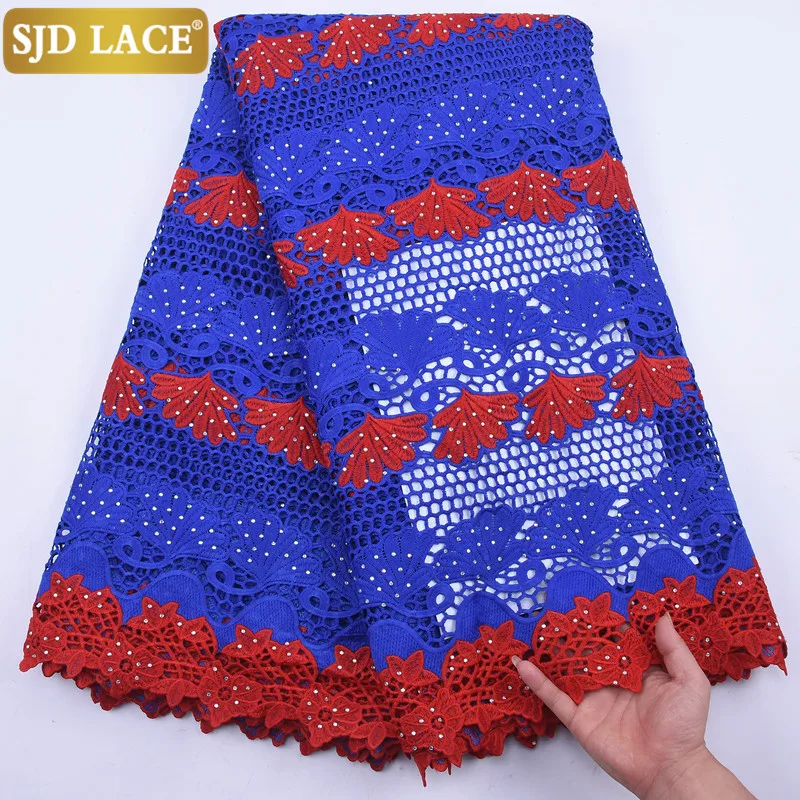 SJD LACE Clearance Style African Lace Fabric 2024 New Nigerian Water Soluble Guipure Cord Lace For Wedding Party Dress Sew 2140