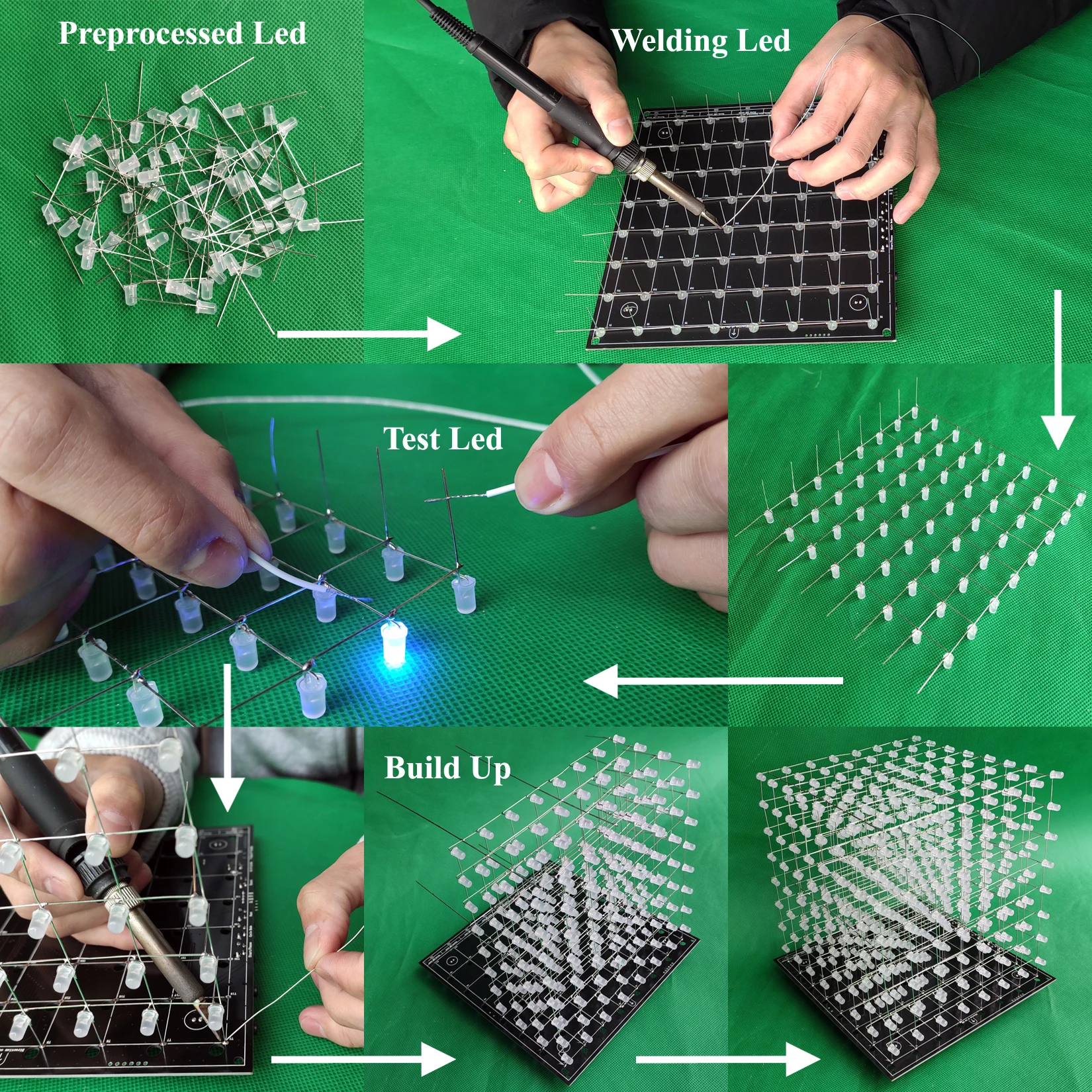 iCubeSmart 8x8x8 3D Led Cube Diy Electronic Kits Teenagers Learning Soldering Project With 3D Editing Software [3D8C]