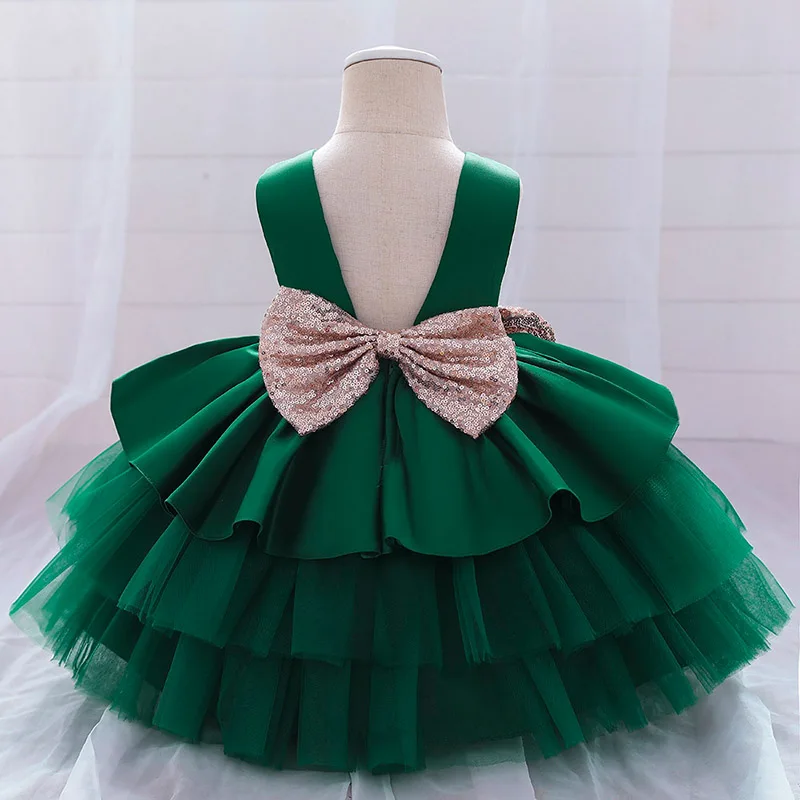 Vestido de flores Infantil para niña, ropa de Navidad para fiesta de primer cumpleaños, boda, tutú de encaje, disfraz de princesa para bebé, 2024