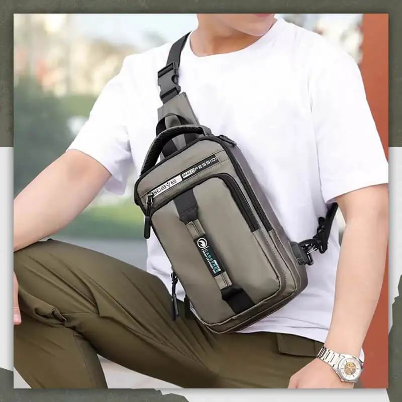 

Men's Waterproof Oxford Crossbody Bag Anti-theft Shoulder Sling Bag Multifunction Short Travel Messenger Chest Pack Male Dropshi