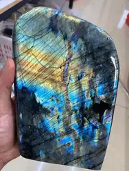 Natural Labrador Raw Stone Rainbow Gloss Polishing Stone Energy Chakra