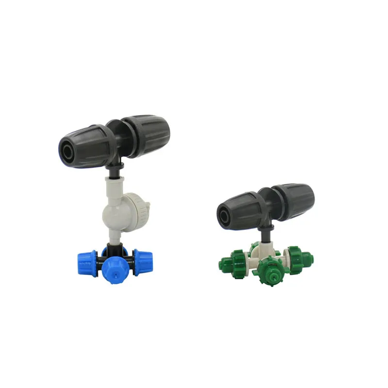 Cross Hanging Fog Nozzle Hanging Anti Drip Misting Nozzle Misting Sprinkler Kits For 8/11 Hoses Mist Water Sprayer  2Set