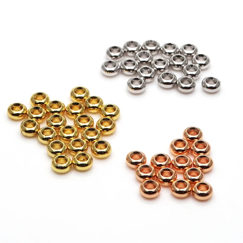 4mm5mm6mm brass plated rose gold spacer bead car tire bead DIY bracelet crystal spacer bead accessories