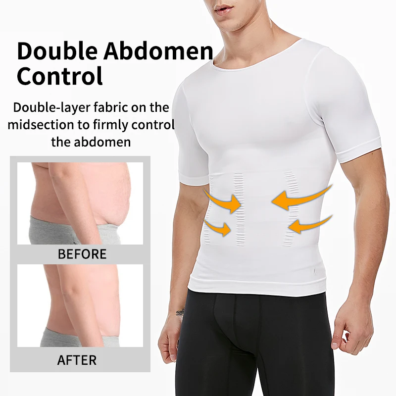 Männer Compression T-Shirt Abnehmen Körperformer Korrigierende Haltung Bauch Bauch Control Modellierung Unterwäsche Korsett Shapewear Homme