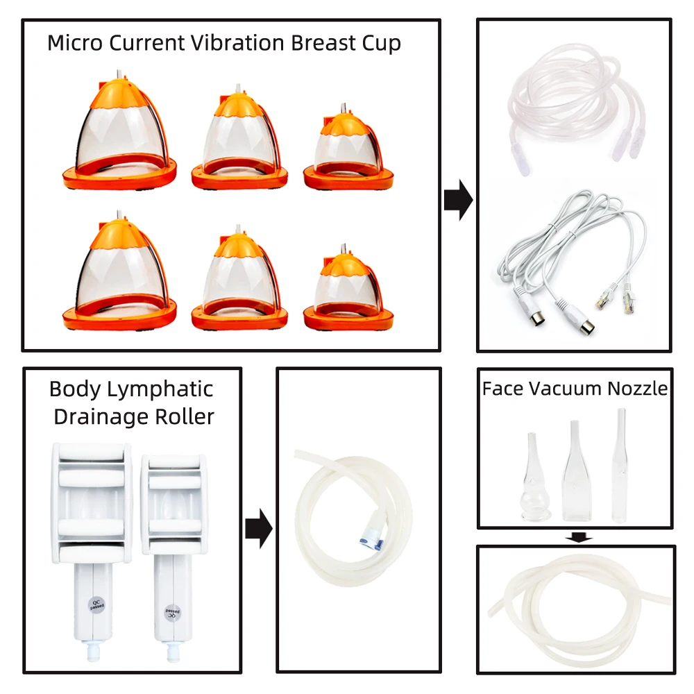 

4 in 1 Breast Vacuum Suction Pumping EMS Stimulation Vibration Massager Breast Lifting Machine Butt Firming Lift Roller Massage