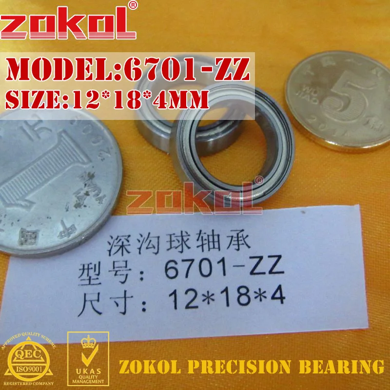 ZOKOL 6700 6701 6702zz 6703 6704zz 6705 6706 6707 6708 6709 6710 ZZ Z RS Thin Wall Beraings Deep Groove Ball Bearing Cnc Machine