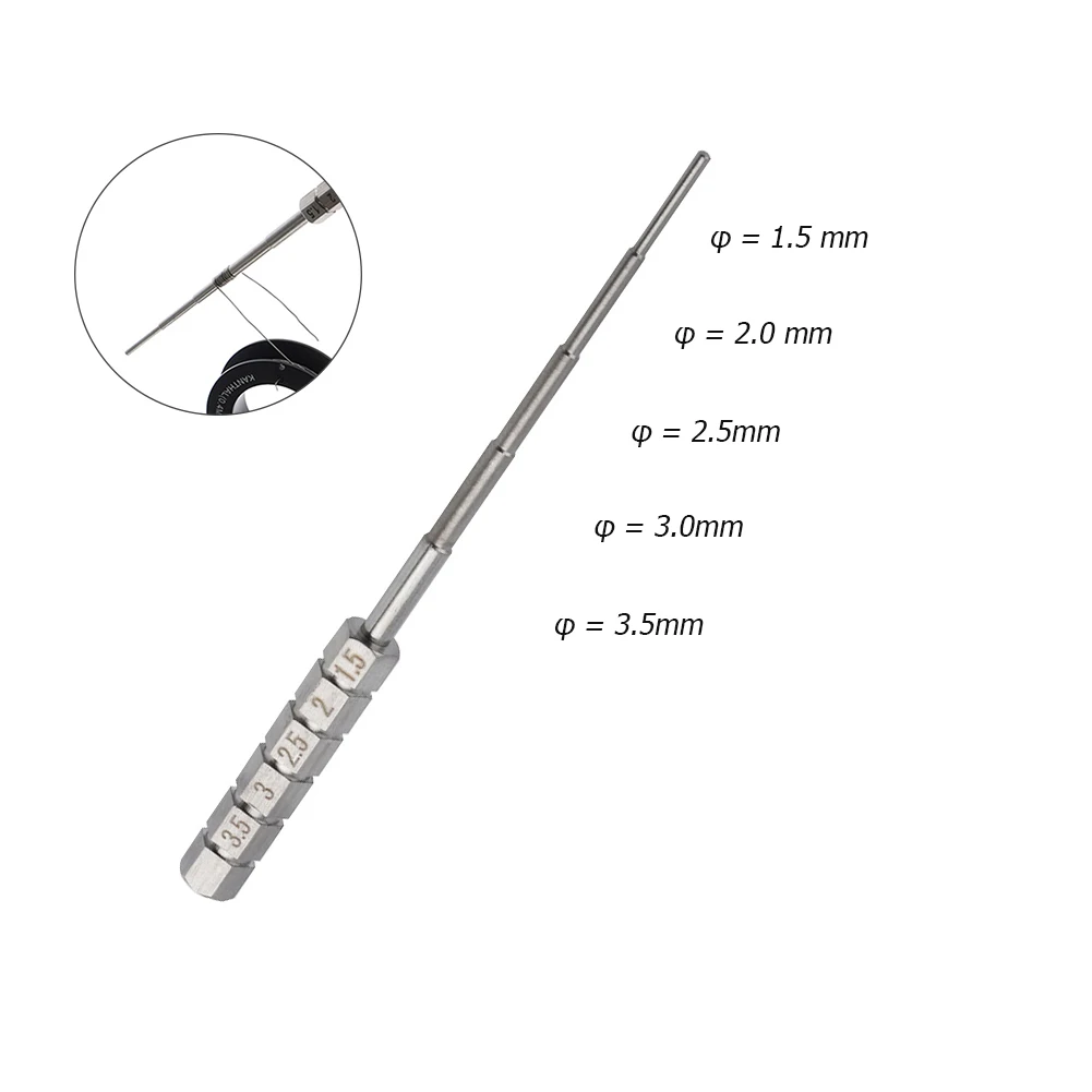 Imagem -02 - Ferramenta de Envolvimento do Enrolamento do Fio do Pavio do Gabarito 1.5 Mm3.5 mm da Bobina da Micro Ferramenta de Bobina de Aço Inoxidável com Escova de Limpeza de Aço