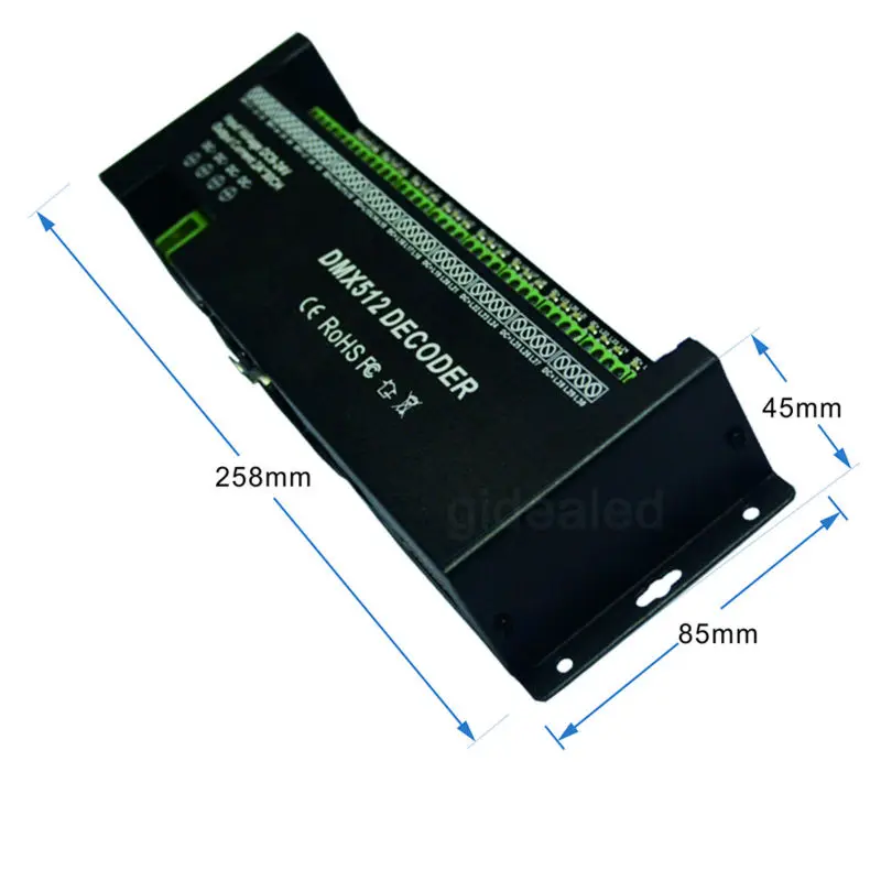 Imagem -04 - Controlador Dmx para Barra Led Decodificador de 30 Canais Dimmer Dmx 60a Entrada de Driver Pwm dc 1224v 30 ch