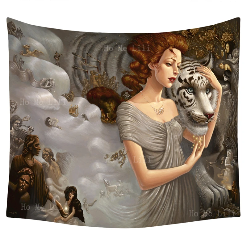 Whimsical Natural Worlds Cartoon Retro Art Pop Surrealista Magic Style Eccentric Frightening Girl Tapestry By Ho Me Lily