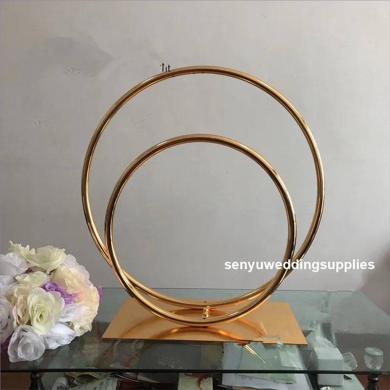 8pcs)NEW metal flower balloon stand centerpiece double hoop ring for wedding  senyu2205