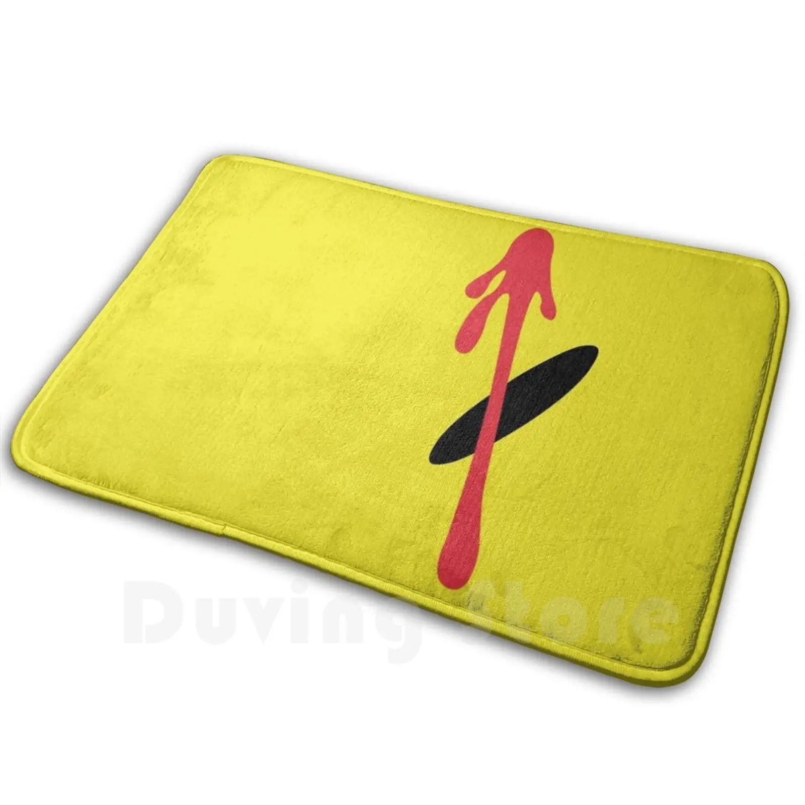 Watchmen Eye Logo Carpet Mat Rug Cushion Soft Non-Slip Watchmen Eye Blood Logo Yellow Comic Graphic Novel Moore Gibbons