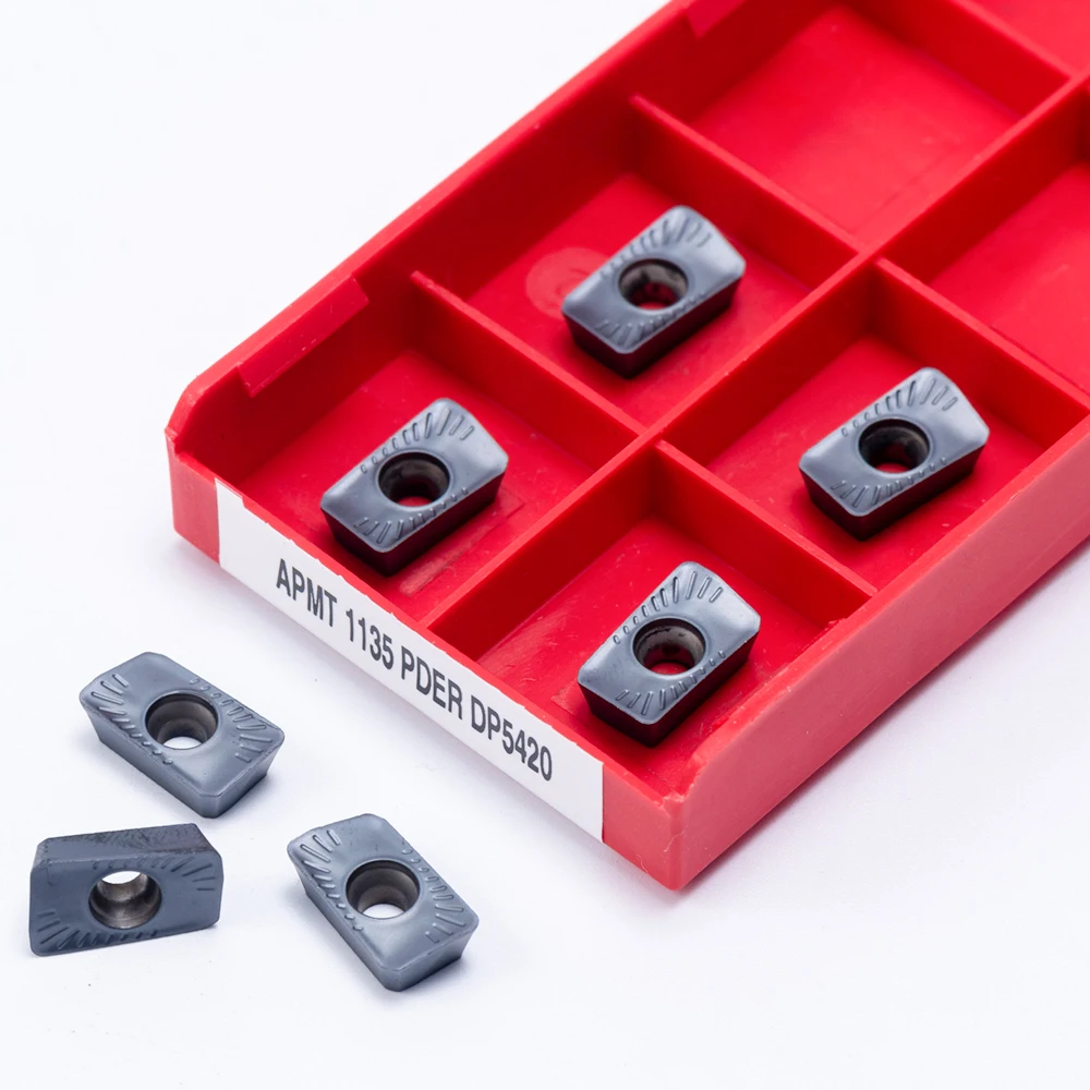 10 pz APMT1135 PDER DP5320 DP5420 inserti in metallo duro di alta qualità APMT 1135 tornio CNC parti scatola di fresatura