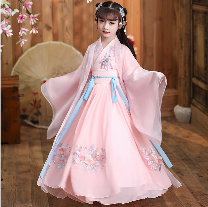 

traditional Ancient chinese folk dance costumes girls children classical kids tang dynasty costume chinese hanfu clothing dress