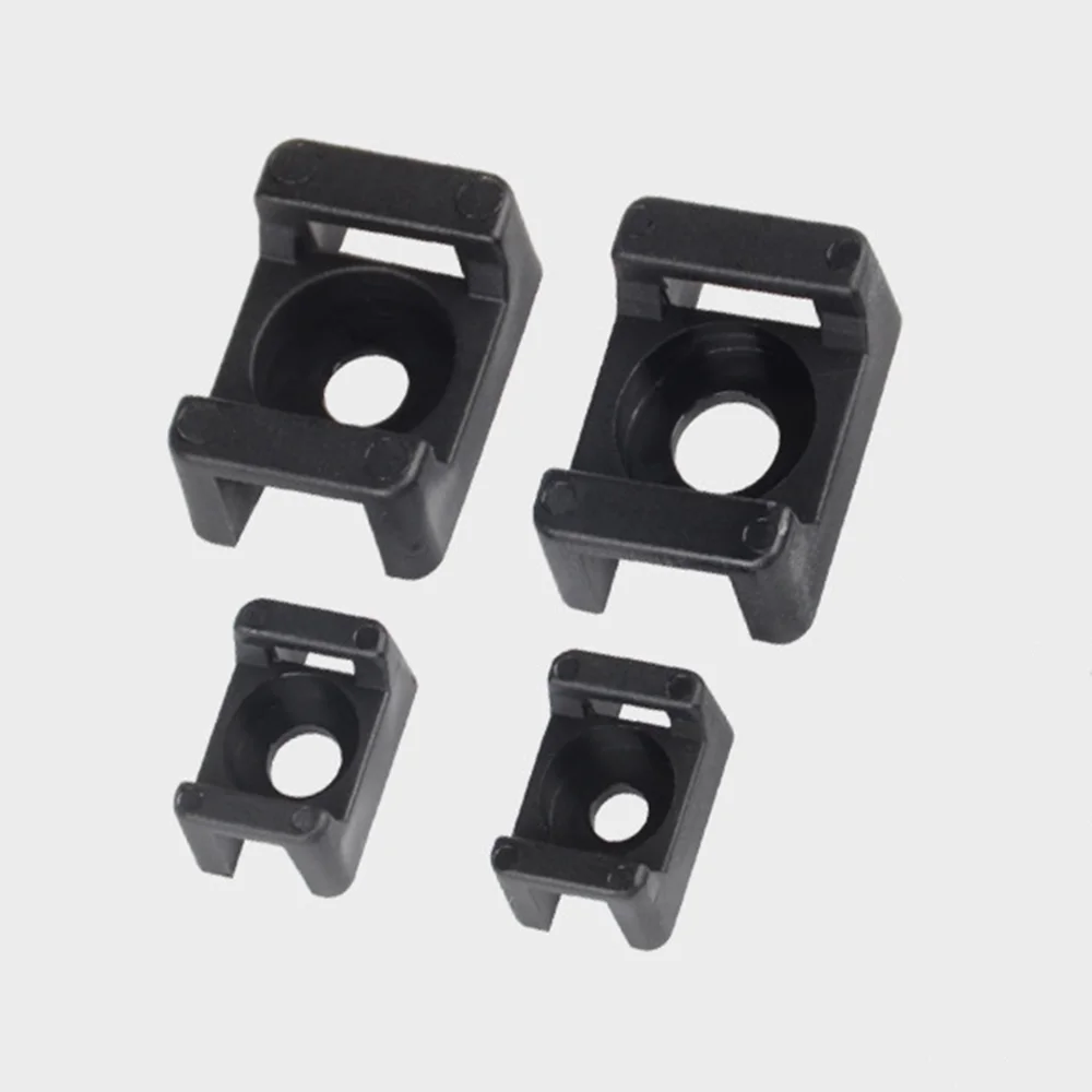 

100PCS White/Black Cable Tie Mounts Seat Wire Buddle Type Plastic Holder Multi-Use High Quality Cable Tie Mount