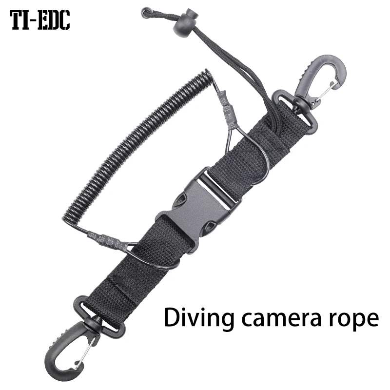 Diving Camera Lanyard Spring Coil Camera Underwater Spiral Rope Quick Release Buckle Clips Underwater Activities Pool Accessorie