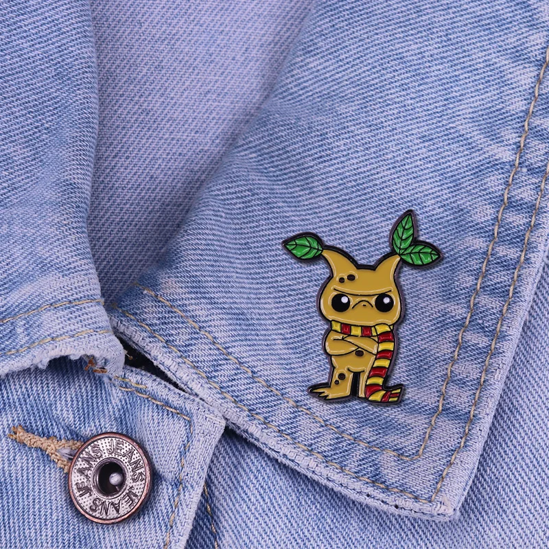 Wizarding school The Most Inclusive House Hufflepuff pinss magic Cat Mandrake Root Charms,Herbology,Potions-Spell Books brooch - view 5