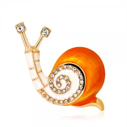 Fashion Enamel Cute Snails Insect Brooches Pins For Women Men Crystal Lovely Animal Party Coat Dress Suit Jewelry Kids Gifts
