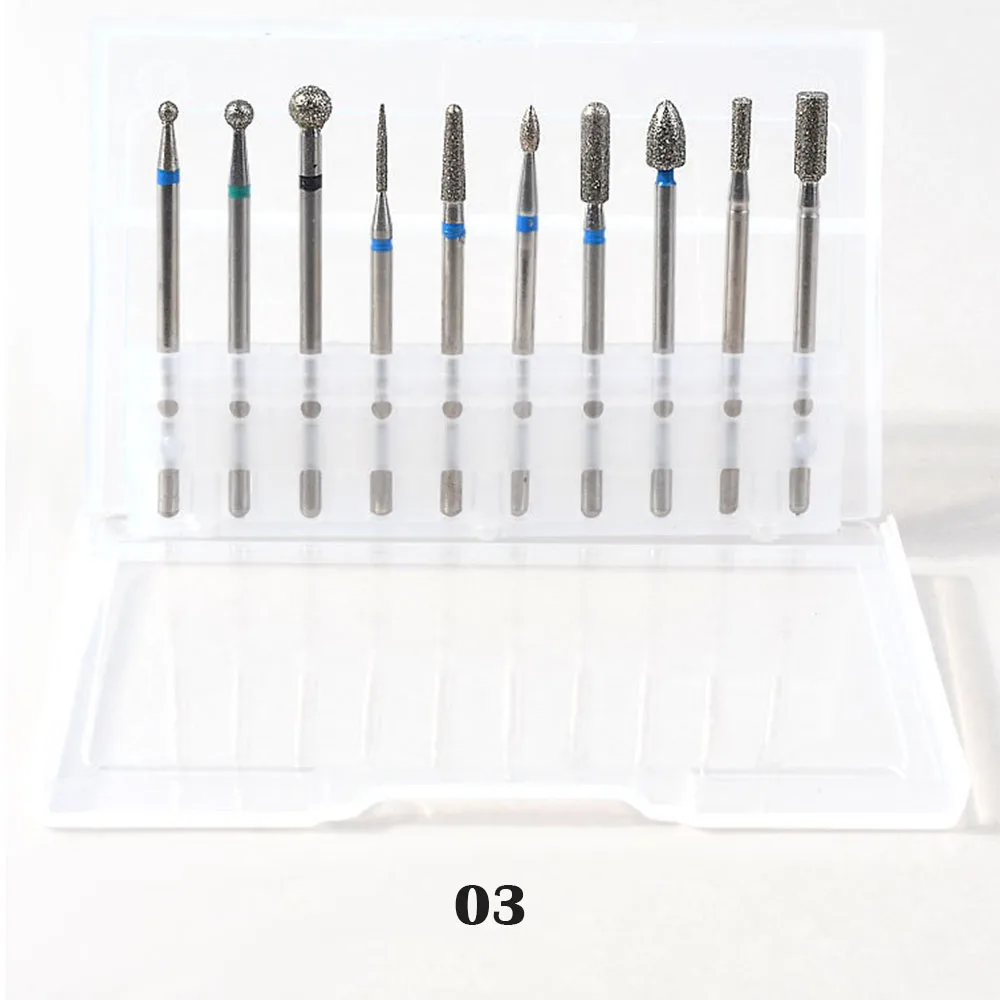 10Pcs/box Multi Functional Nail Cutters Electric Nail Drill Bits For Manicure Pedicure Tungsten alloy Grinding Head Nail Tools