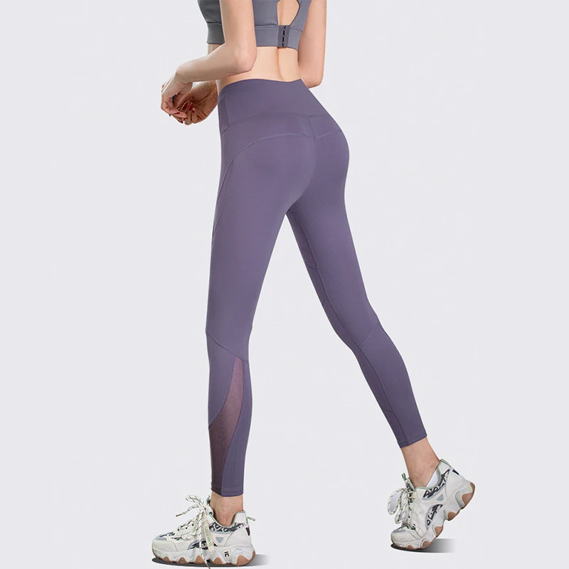 Women Mesh Sport Leggings High Waist Hip Lifting Yoga Pant Quick Dry Running Trousers Girls Elastic Gym Workout Tights Sportwear