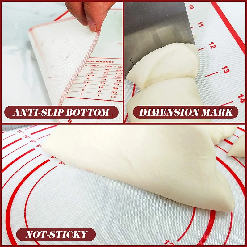 50*70 ซม.หนาพิเศษ Non Stick Baking Mat ซิลิโคน Kneading Pad แป้งพิซซ่า Rolling Pin Bakeware Gadgets ครัวอุปกรณ์เสริม