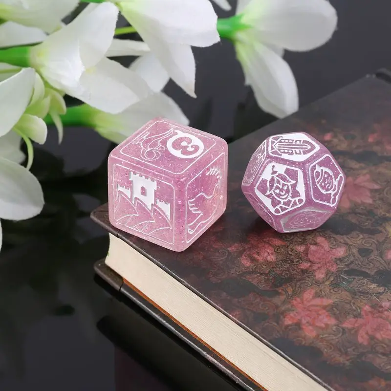 Juego de dados poliédricos para fiestas, dados acrílicos con múltiples caras, juguetes, mesa, juegos de mesa, 7 unids/set por juego
