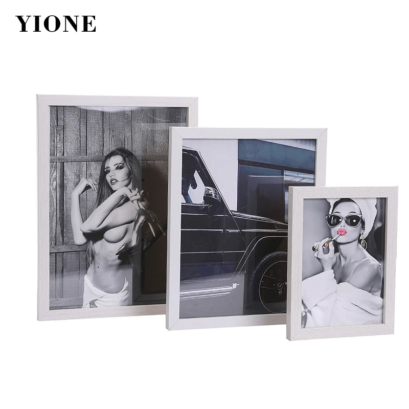 Modern Simple Picture Frame Black White A3 A4 Wood Photo Frame for Certificate Family Wall Poster Painting Home Decor Wholesale