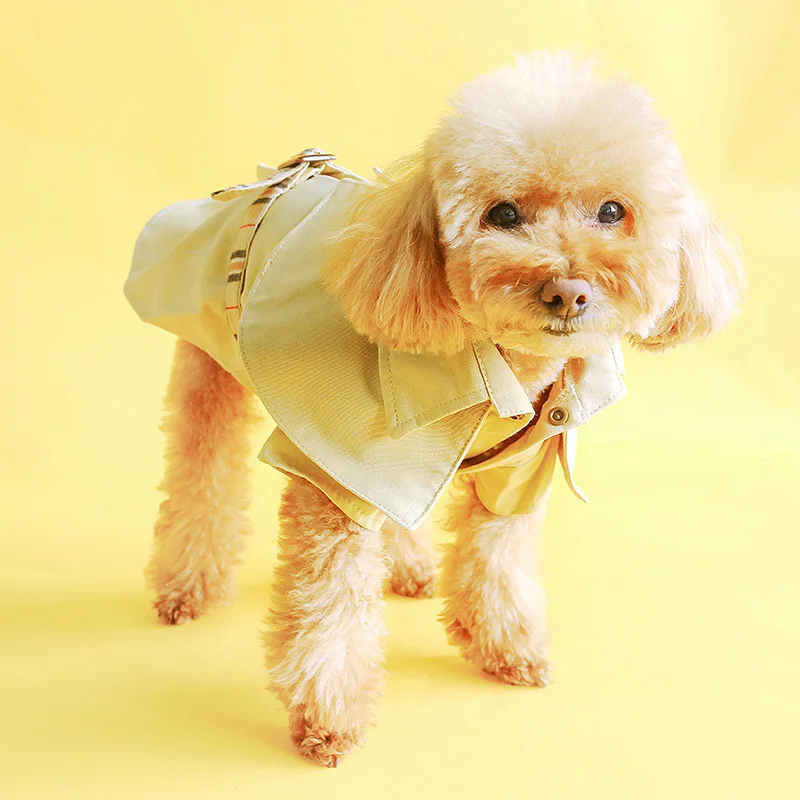 Pet Teddy Schnauzer Dog Small Dog Spring Summer Khaki Cool Windbreaker Pomeranian Chihuahua Bichon Puppy Clothes