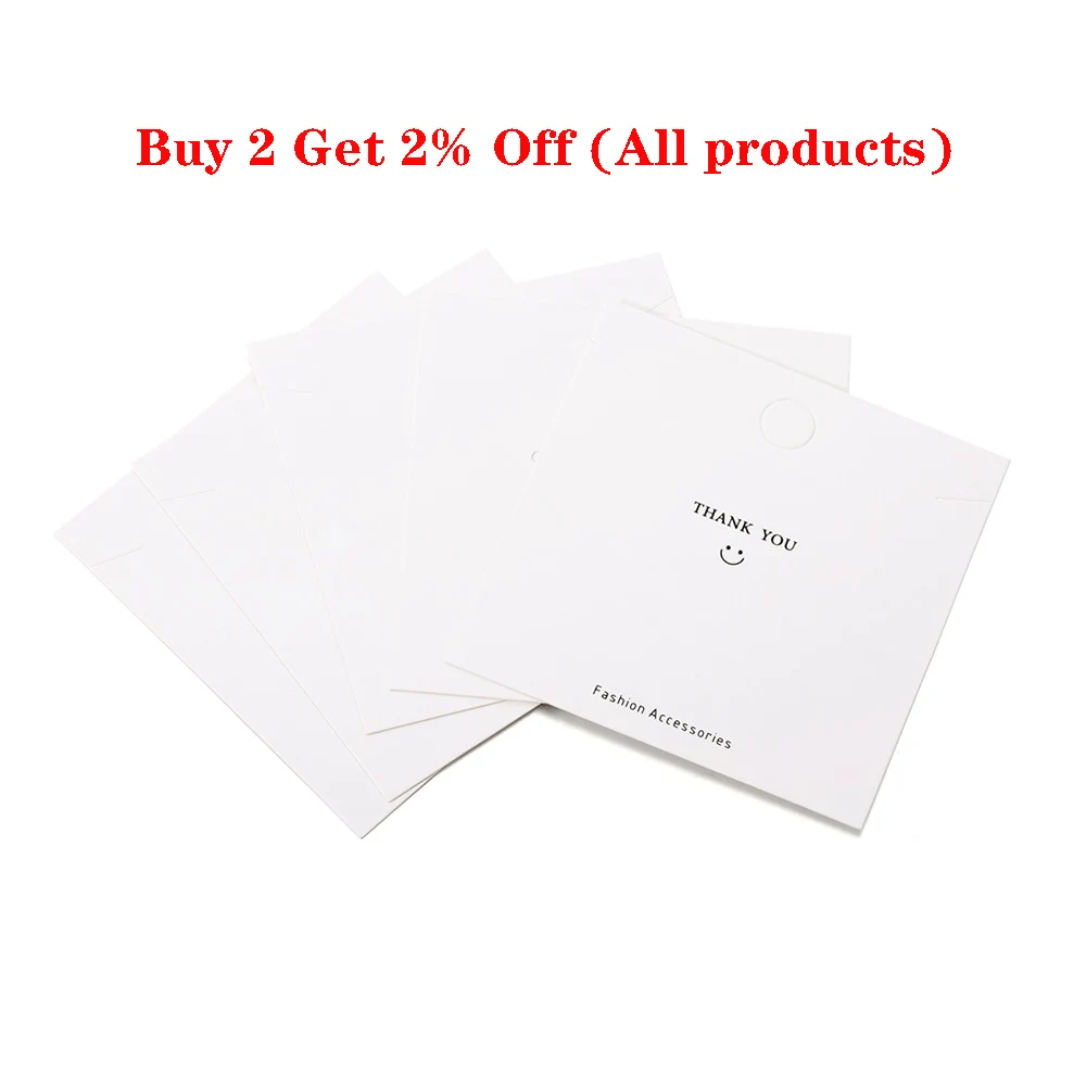 50pcs 8*8cm Square Display Cards Earrings Necklaces Hang Tag Ear Studs Paper Card For DIY Jewelry Classic Clip Accessories