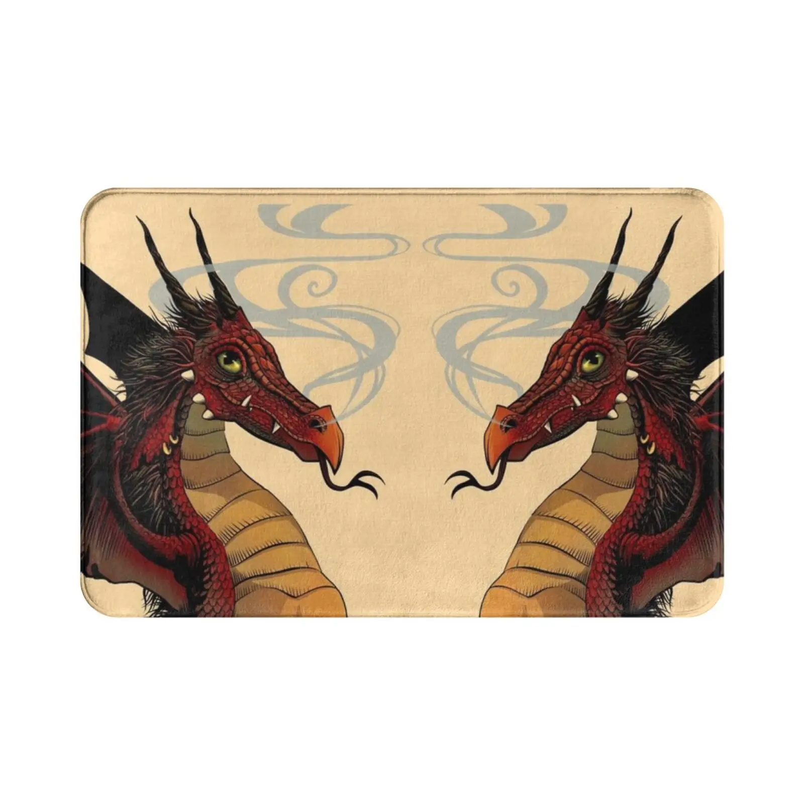 Red Dragon Carpet Mat Rug Cushion Soft Non-Slip Dragon Red Fantasy Smaug Fantasy Creatures Creatures Medieval Middle Ages