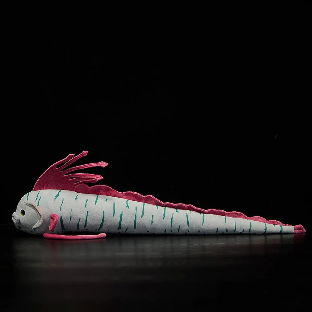 75cm Simulation Nette Echt Leben Oarfish Band Fisch Chimäre Weiche Plüsch Spielzeug Regalecus Glesne König der hering Modell kinder Geschenk