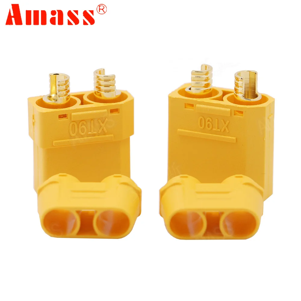 2Pair/lot Amass XT90 Plug Male Female Battery Connectors 4.5mm Gold Plated Banana Plug For RC Lipo Car Airplane Drone Truck Toy